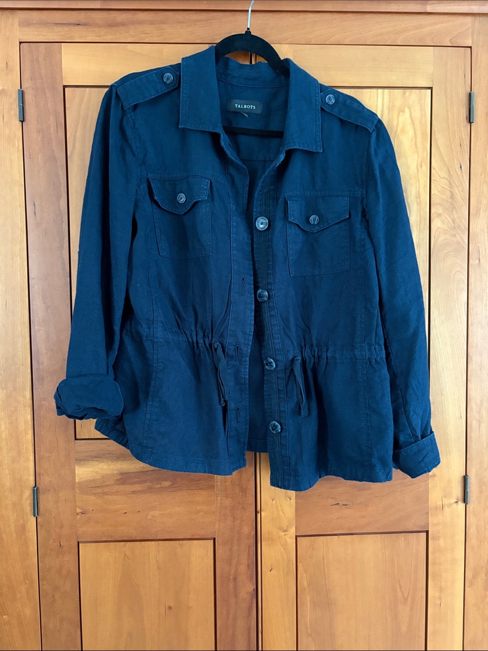 Talbots Navy Utility Jacket - Drawstring Waist